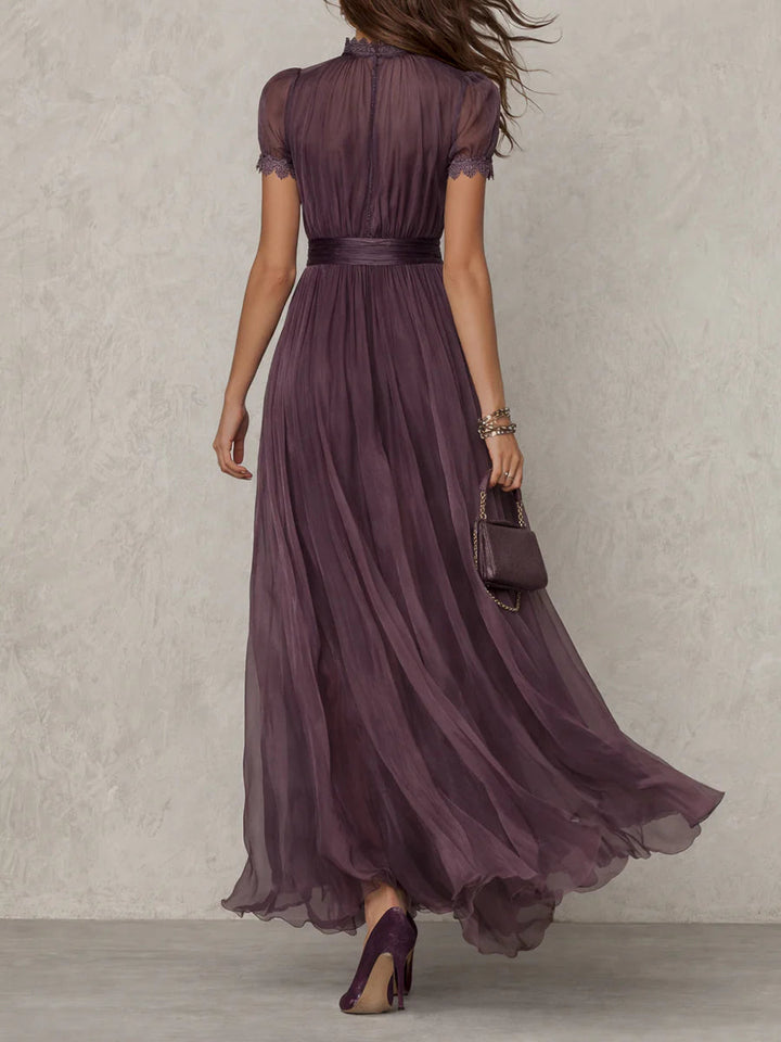 Violetta | Violet Slit-Neck Maxi Dress