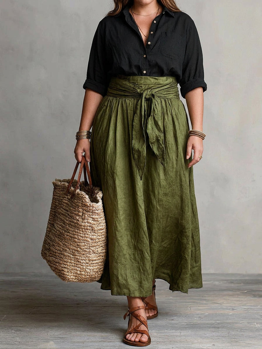 Vera | Two-Piece Tee and Midi Skirt Set