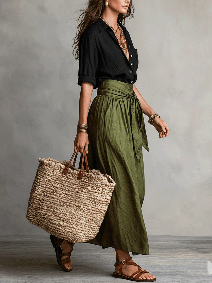 Martina | Elegant Flowing One-Shoulder Maxi Dress
