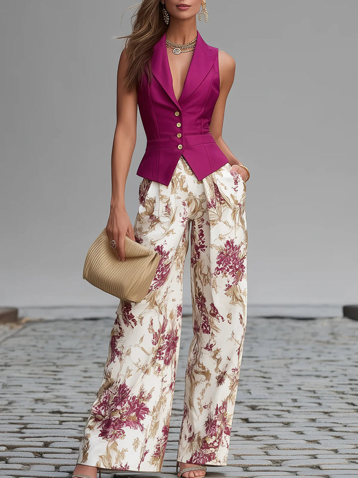 Rosette | Pink Vest & Pants Set