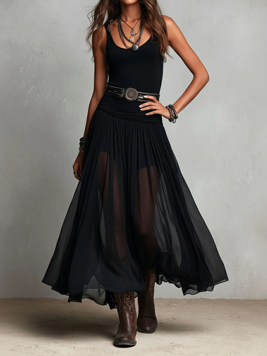 Tullandra | Black Top & Tulle Skirt