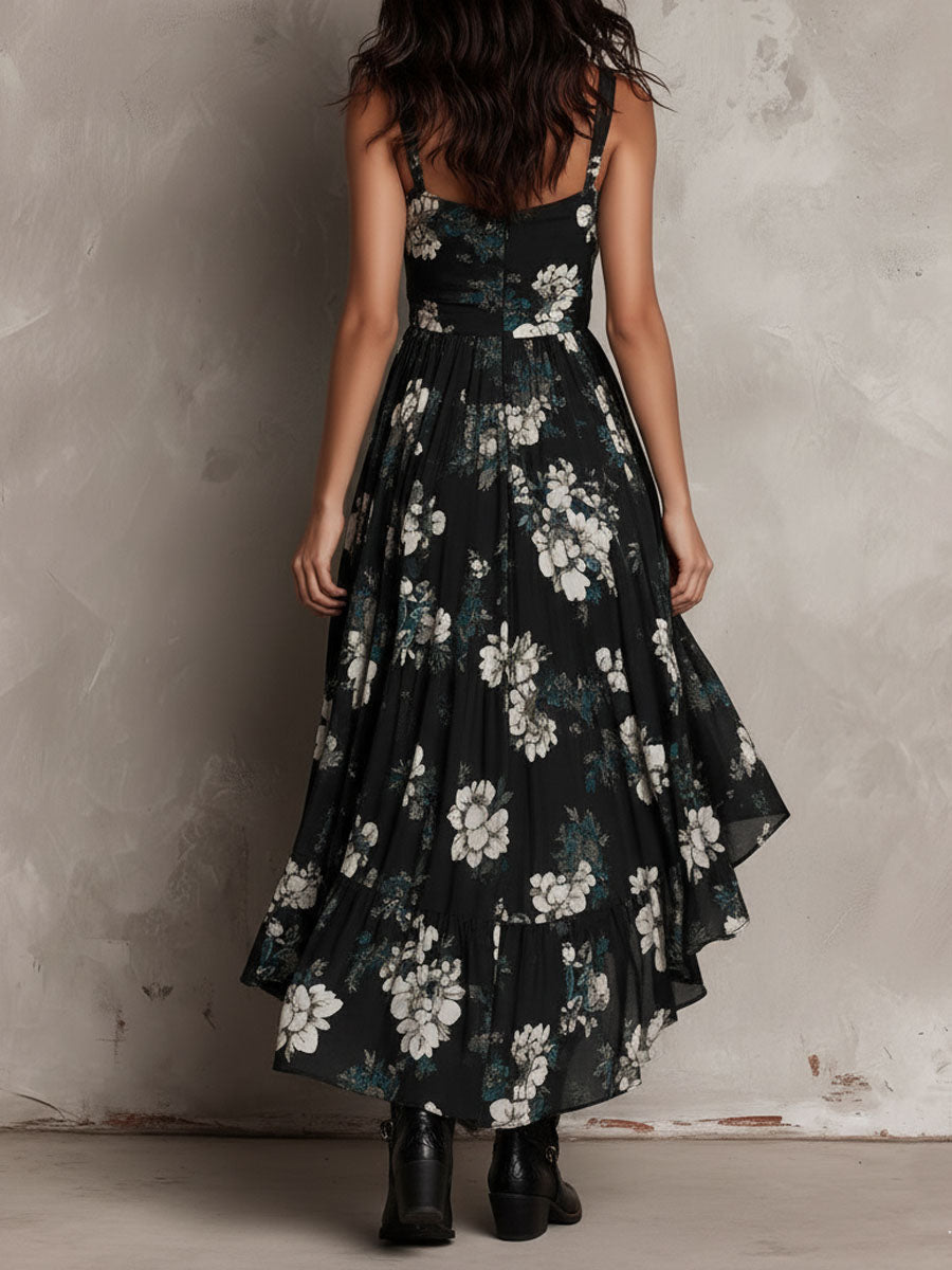 Nightbloom | Black Boho Floral Maxi