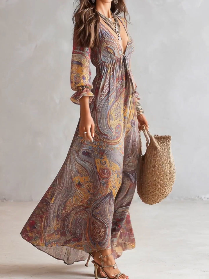 Paislette | Paisley Print Chiffon Maxi