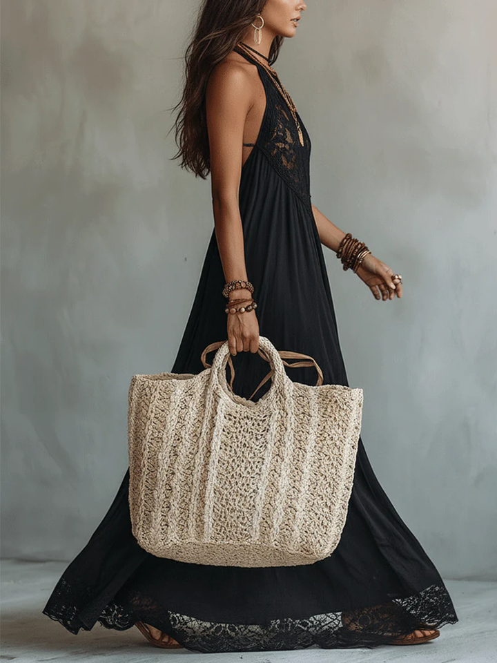 Ebonelle | Black Boho Lace Dress