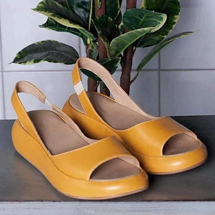 Gwen | Open Toe Platform Flats