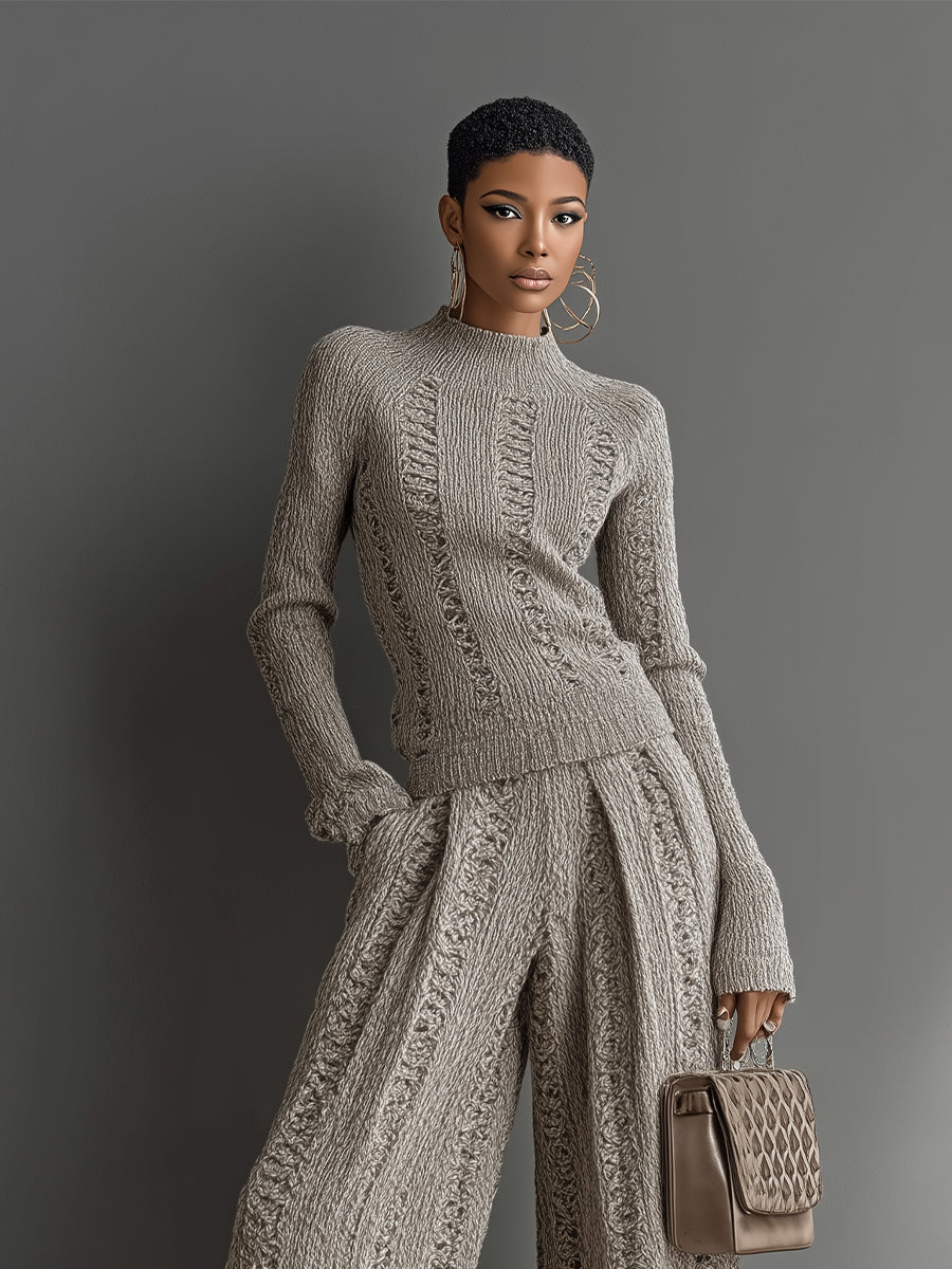 June | Taupe Knit Set
