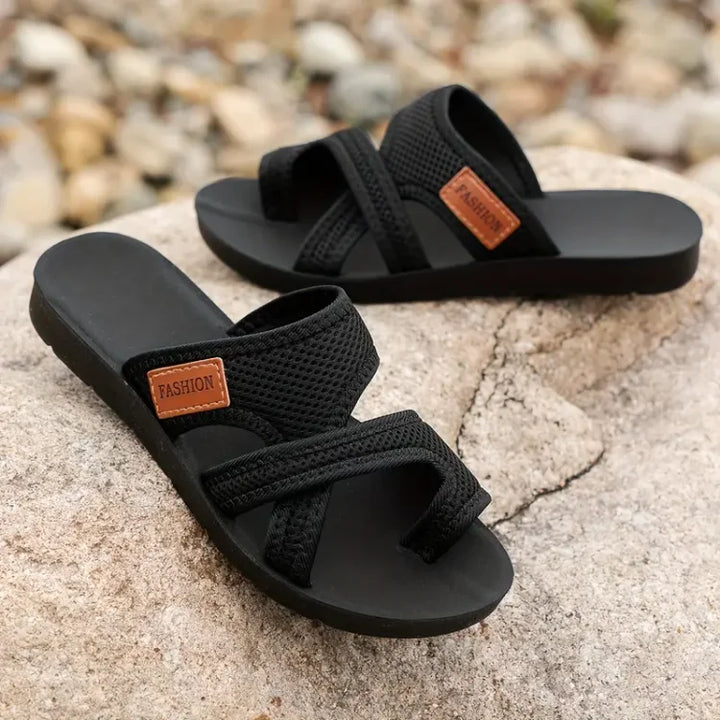 Wendy | Supportive Black Orthopedic Comfort Sandals