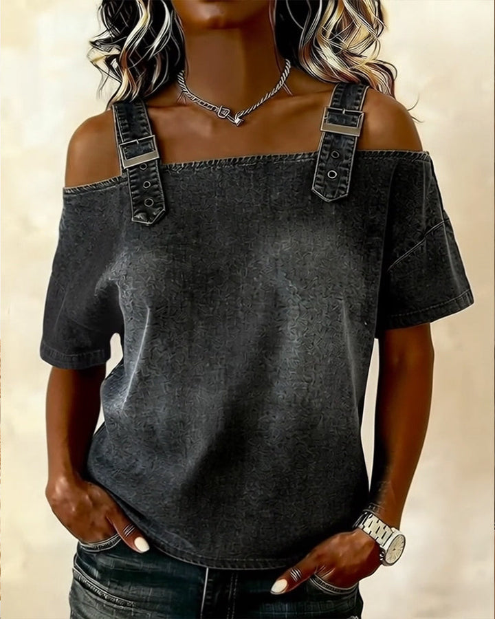 Patricia | Off-Shoulder Denim Shirt
