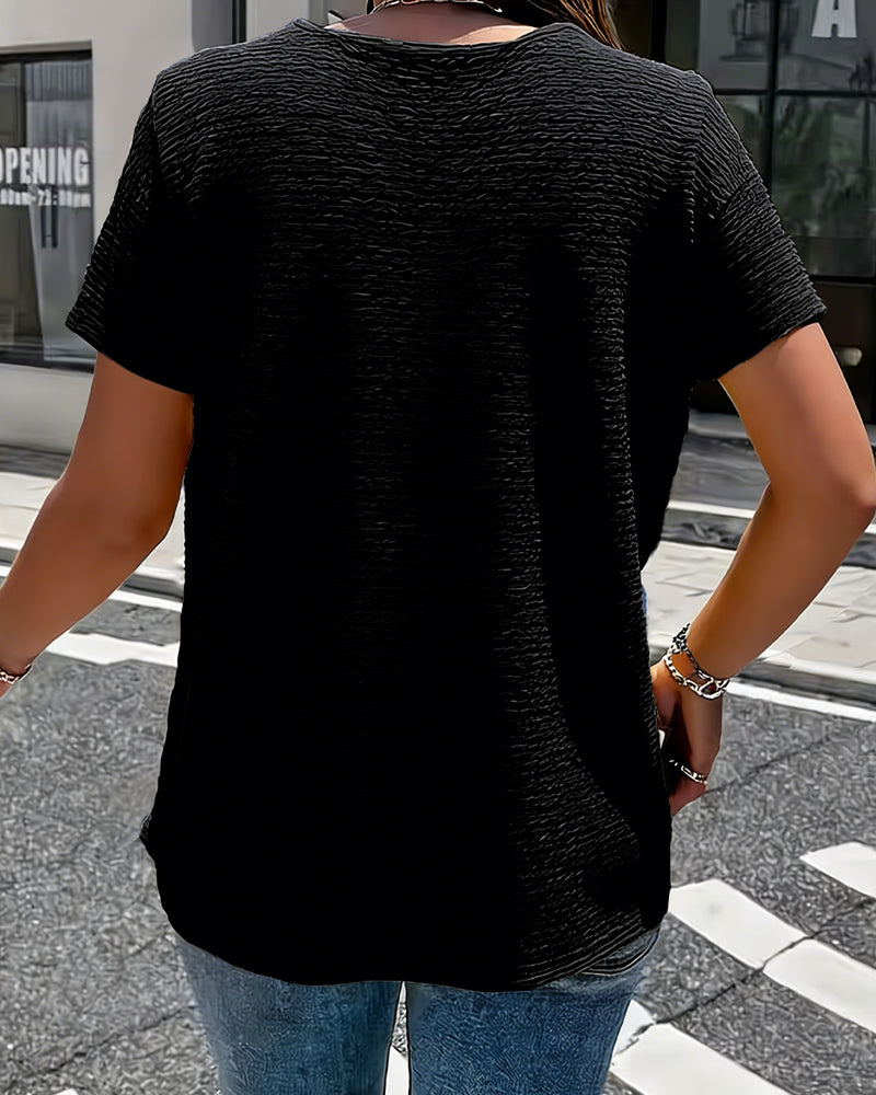 Barbara | Collar Tee with Buttons