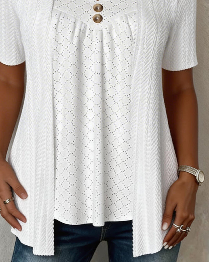 Carol | Layered Collar Patchwork Shirt
