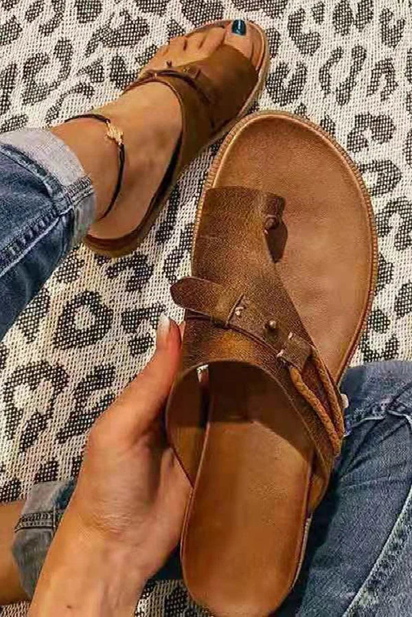 Wren | Toe Strap Slide Sandals