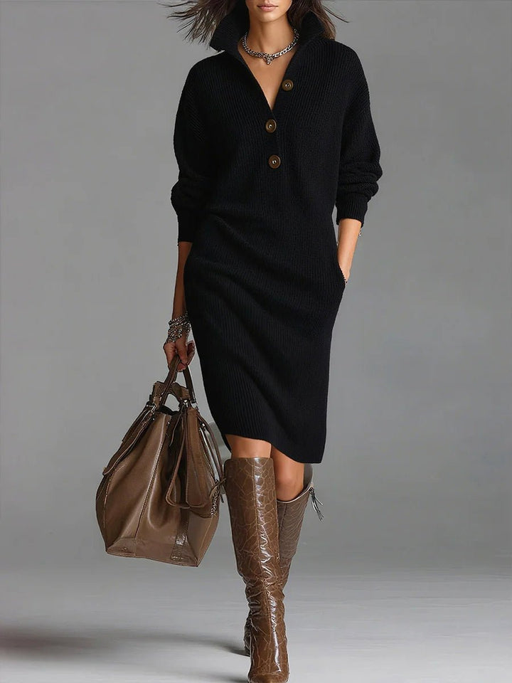 Elisa | Ribbed Knit Midi Dress