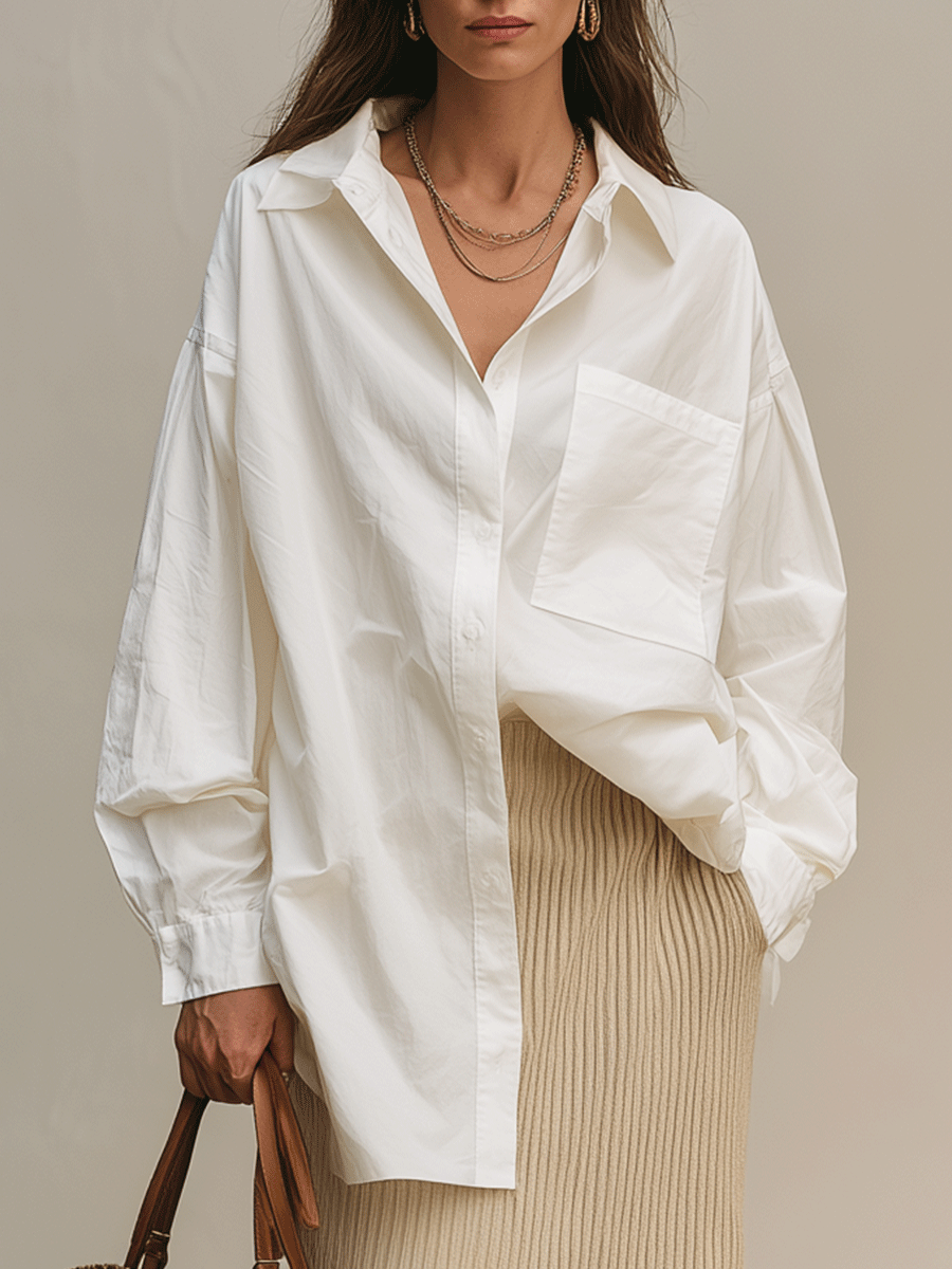 Uma | Bohemian White Shirt & Soft Ribbed