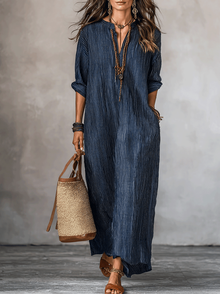 Opal | Indigo Loose-Fit Maxi Dress