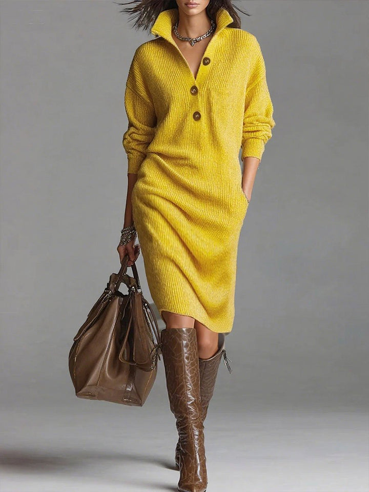 Elisa | Ribbed Knit Midi Dress