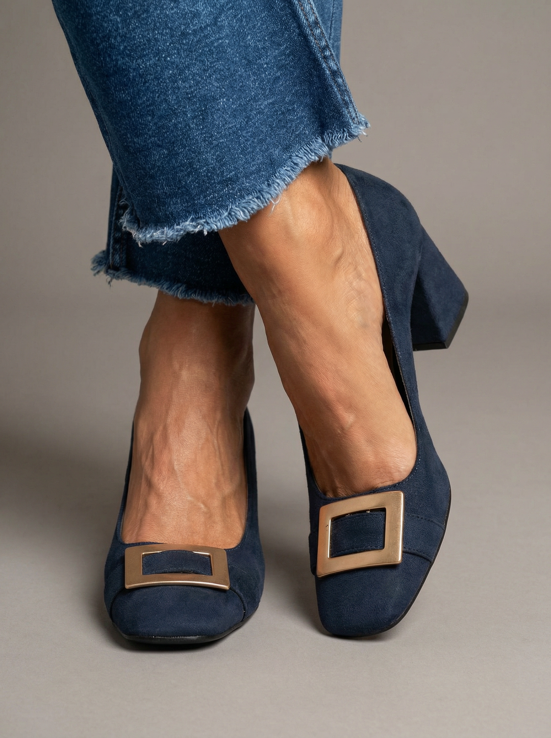 Glenys | Elegant Buckle Block Heel Heeled Sandals