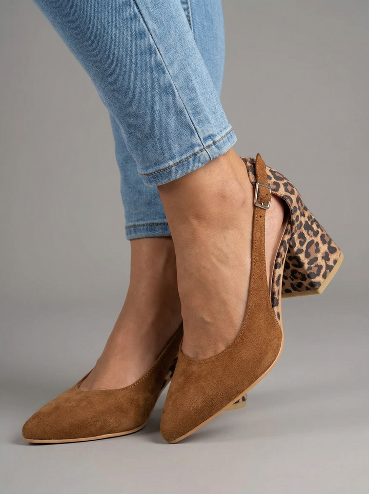 Toni | Refined Animal Print Slingback Heels