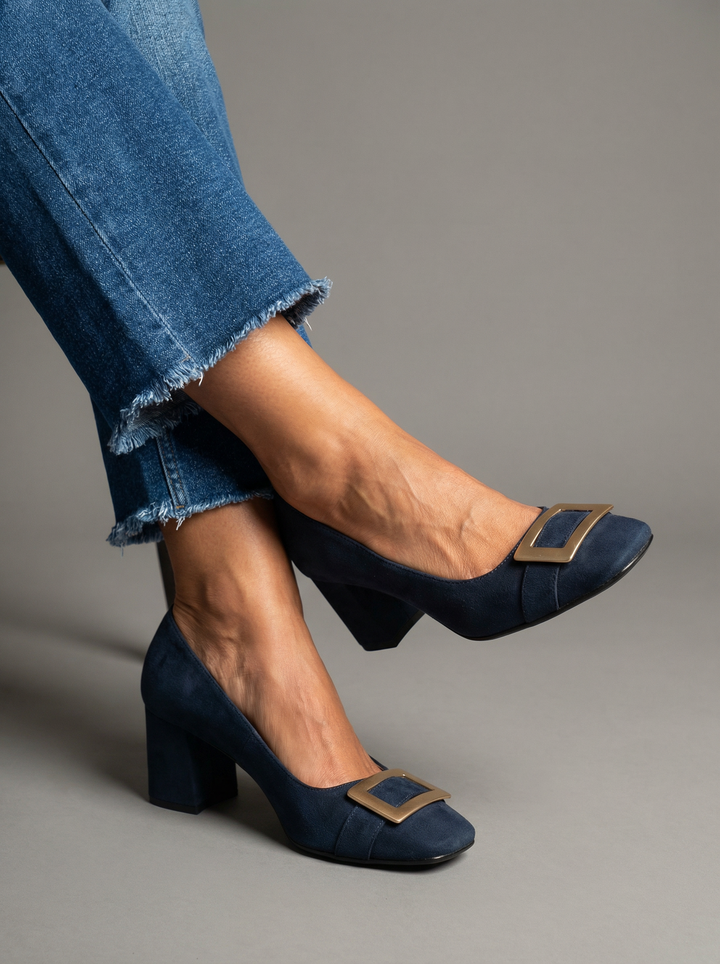 Glenys | Elegant Buckle Block Heel Heeled Sandals