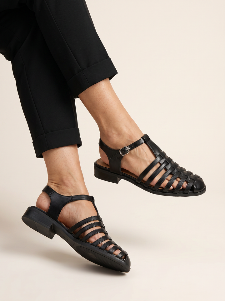 Kitty | Effortless Cross Strap Buckle Summer Sandals