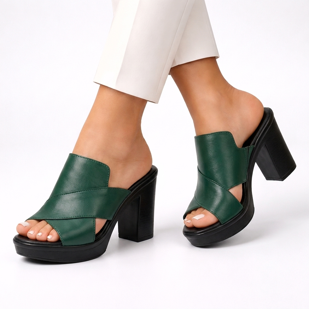 Deni | Effortless Green Summer Sandals