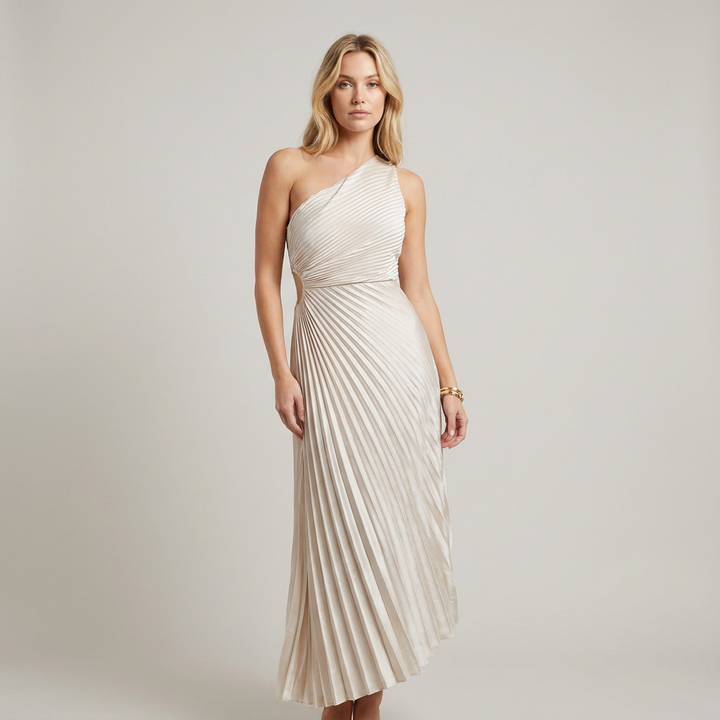 Audrine | One-Shoulder Midi Dress