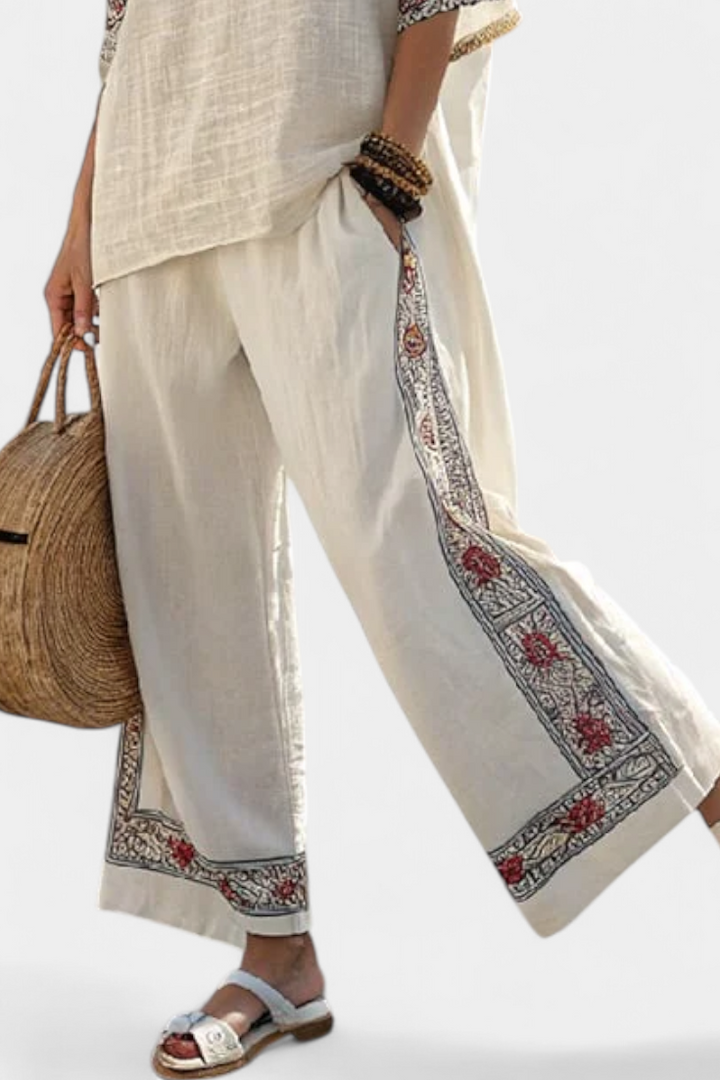 Tameric | Embroidered Blouse & Pants