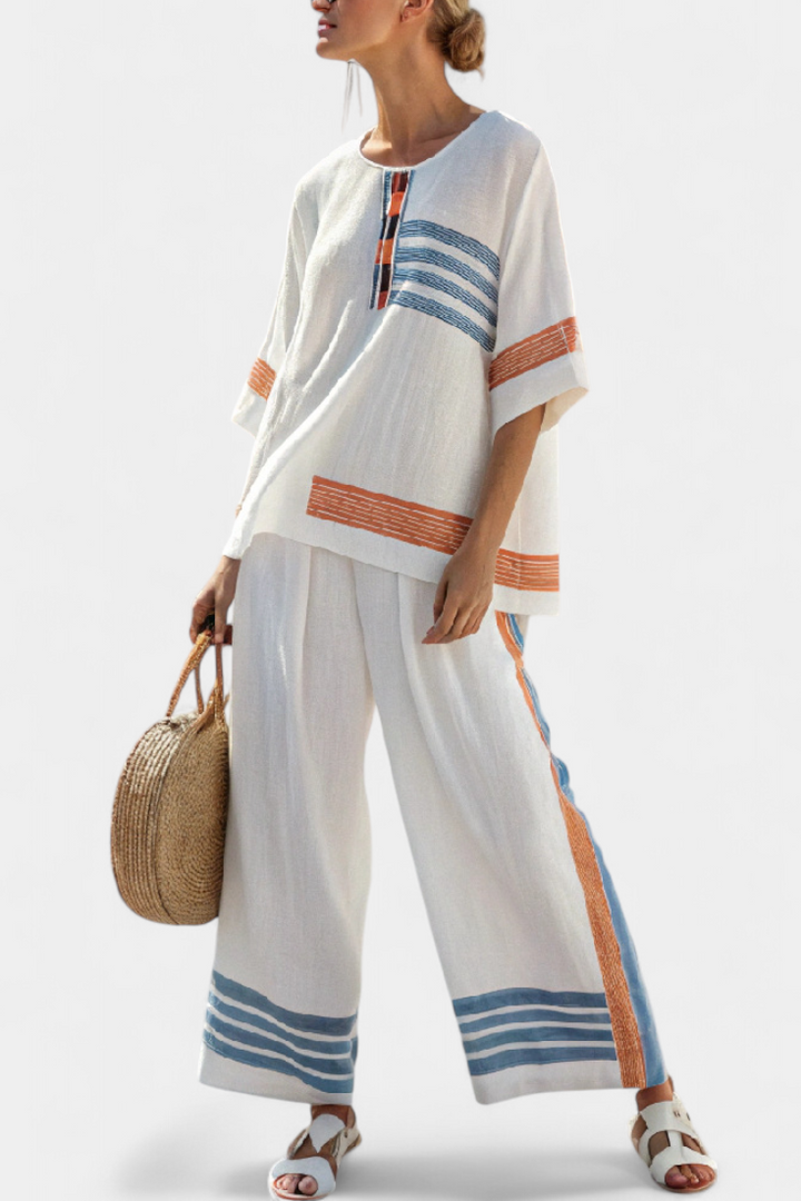 Marcellin | Blue Orange Striped Set