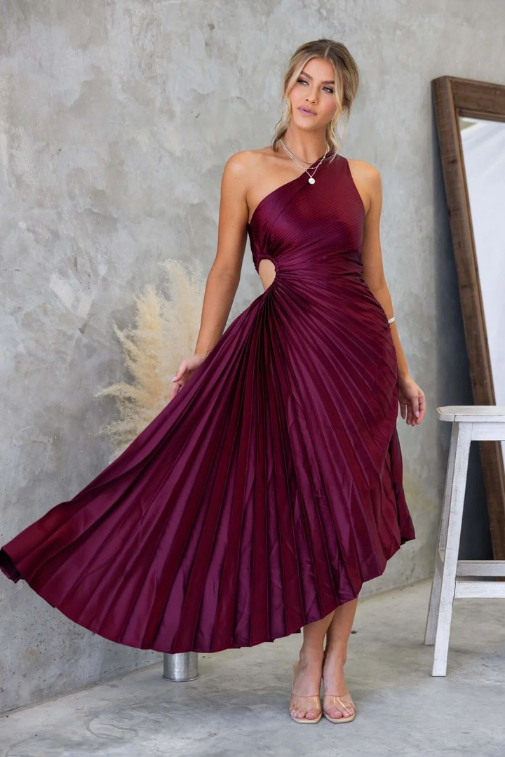 Audrine | One-Shoulder Midi Dress