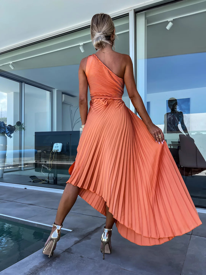 Audrine | One-Shoulder Midi Dress