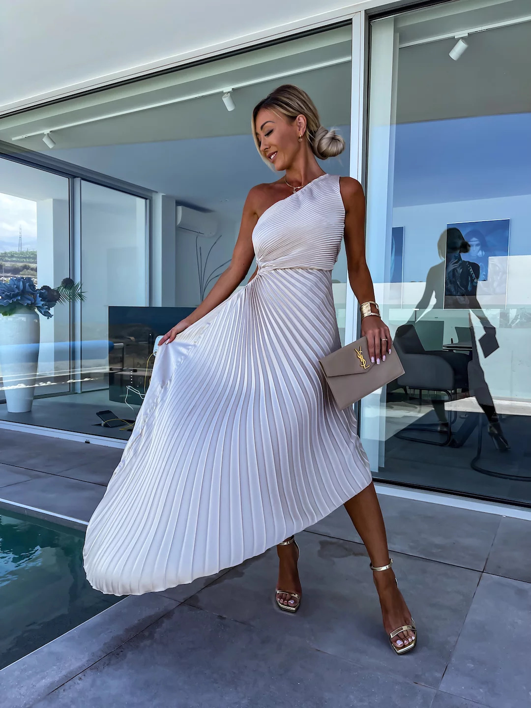 Audrine | One-Shoulder Midi Dress