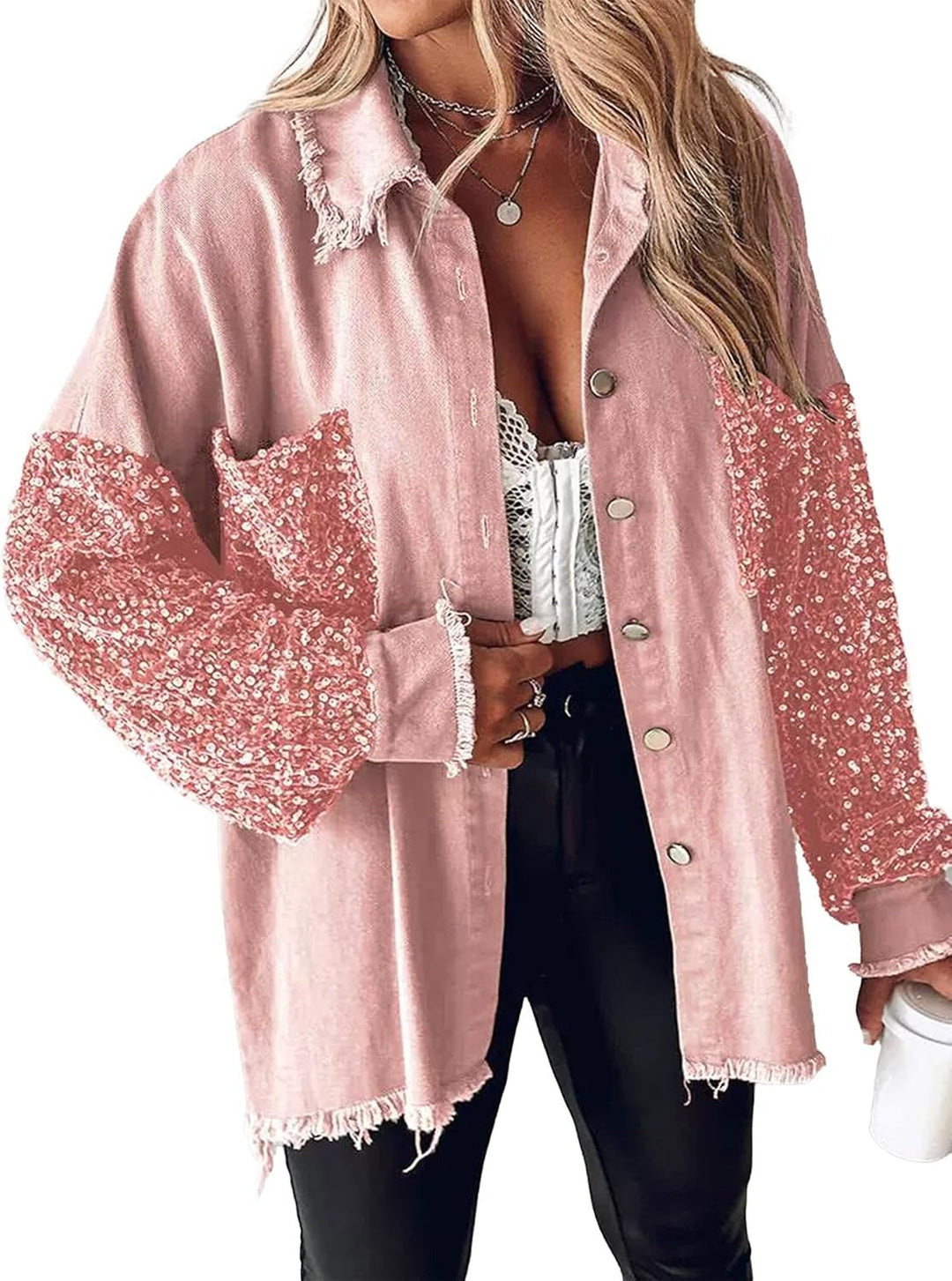 Oriel | Statement Oversized Sequin Denim Jacket