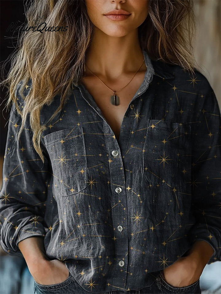 Grasmere | Night Sky Print Long Sleeve Top