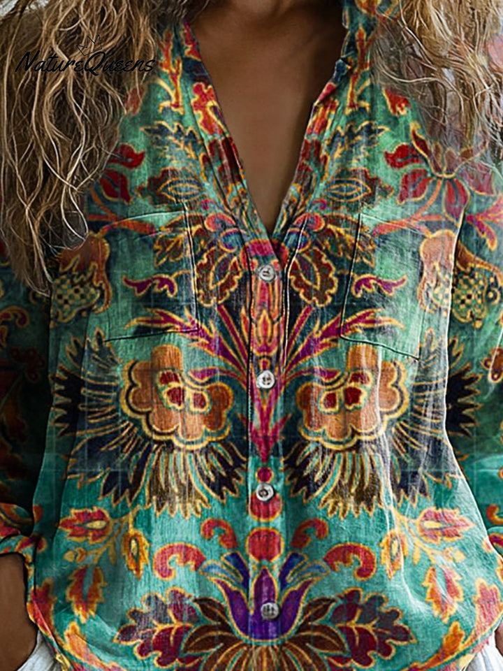 Easedale | Watercolor Floral Long Sleeve Top