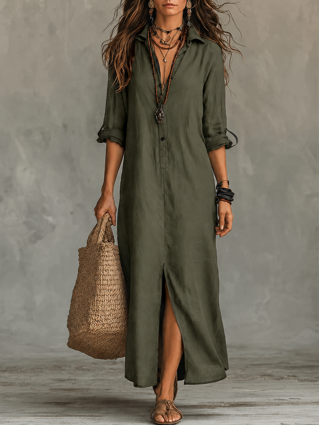 Wren | Black Button-Front Maxi Dress