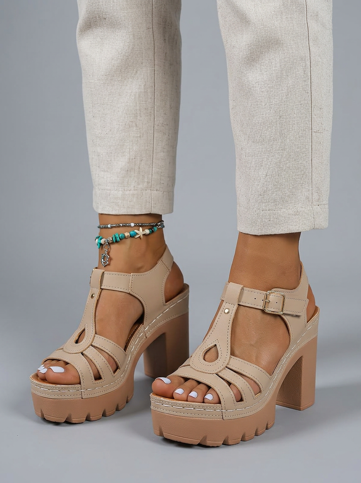 Tayla | Elegant Platform Block Heel Wedge Sandals