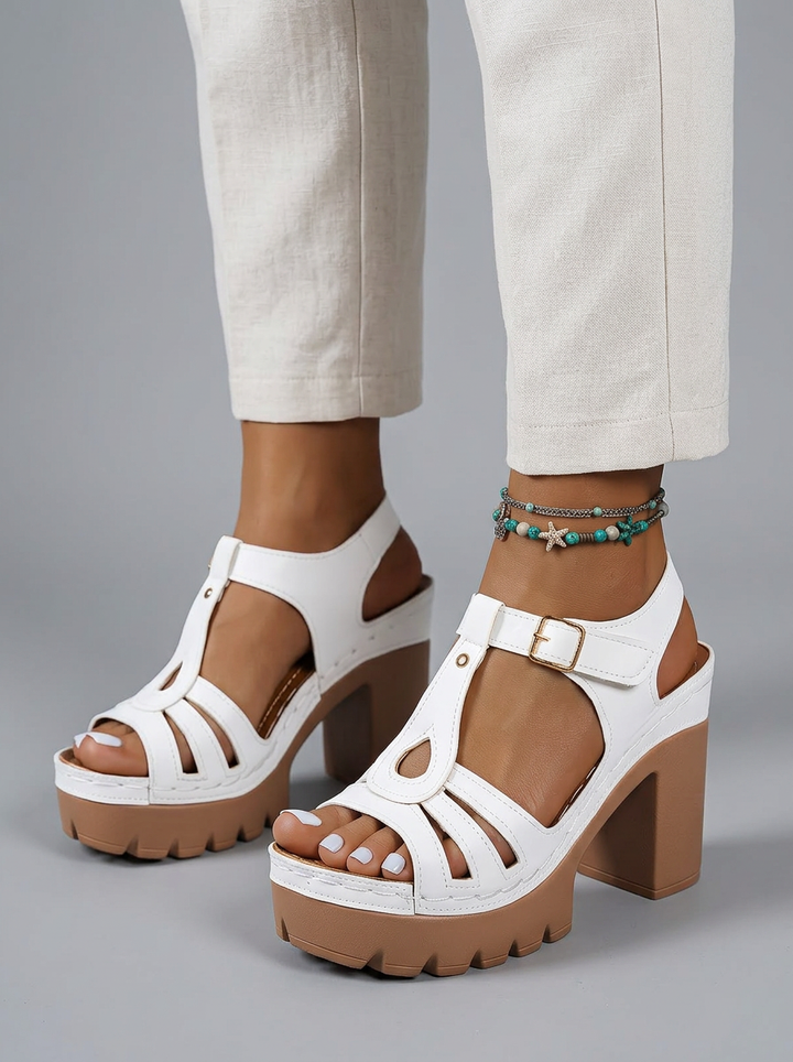 Tayla | Elegant Platform Block Heel Wedge Sandals