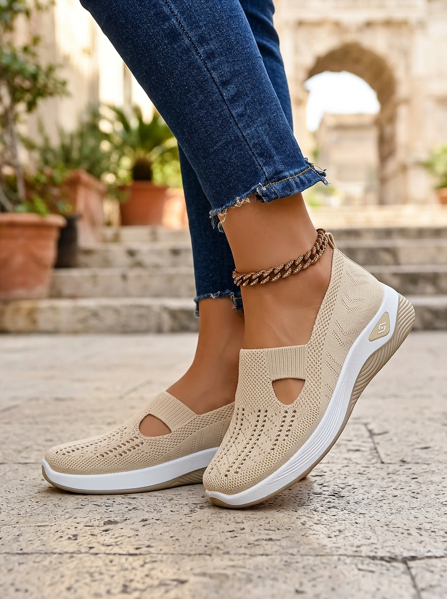 Bess | Supportive Cream Non Slip Orthopedic Comfort Sandals