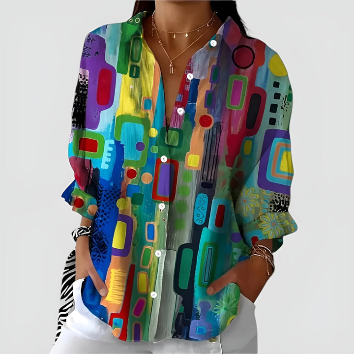 Edna Artistic Floral Blouse