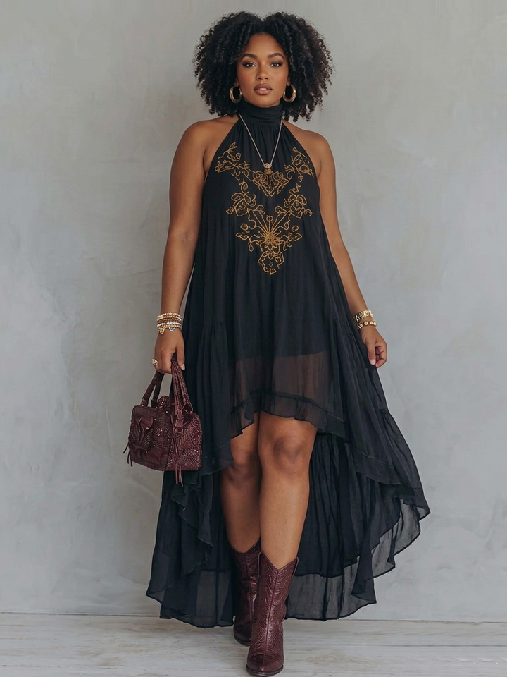 Zahara | Embroidered Maxi Dress