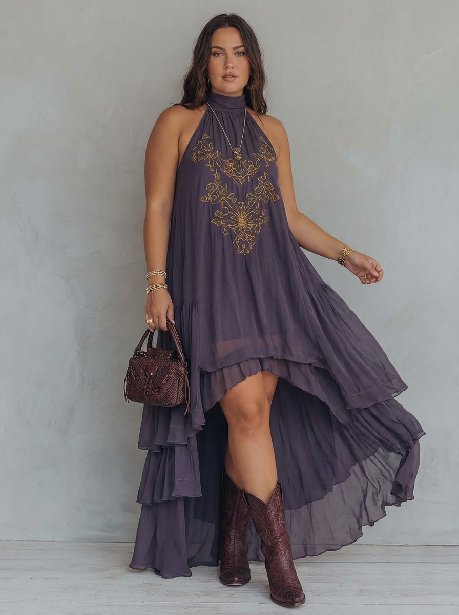 Zahara | Embroidered Maxi Dress