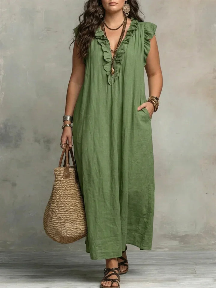 Sienna | Boho Ruffle Maxi Dress
