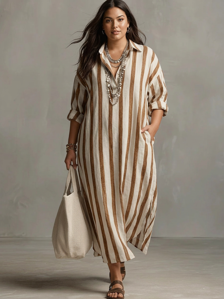 Liora | Stripe Oversized Maxi Dress