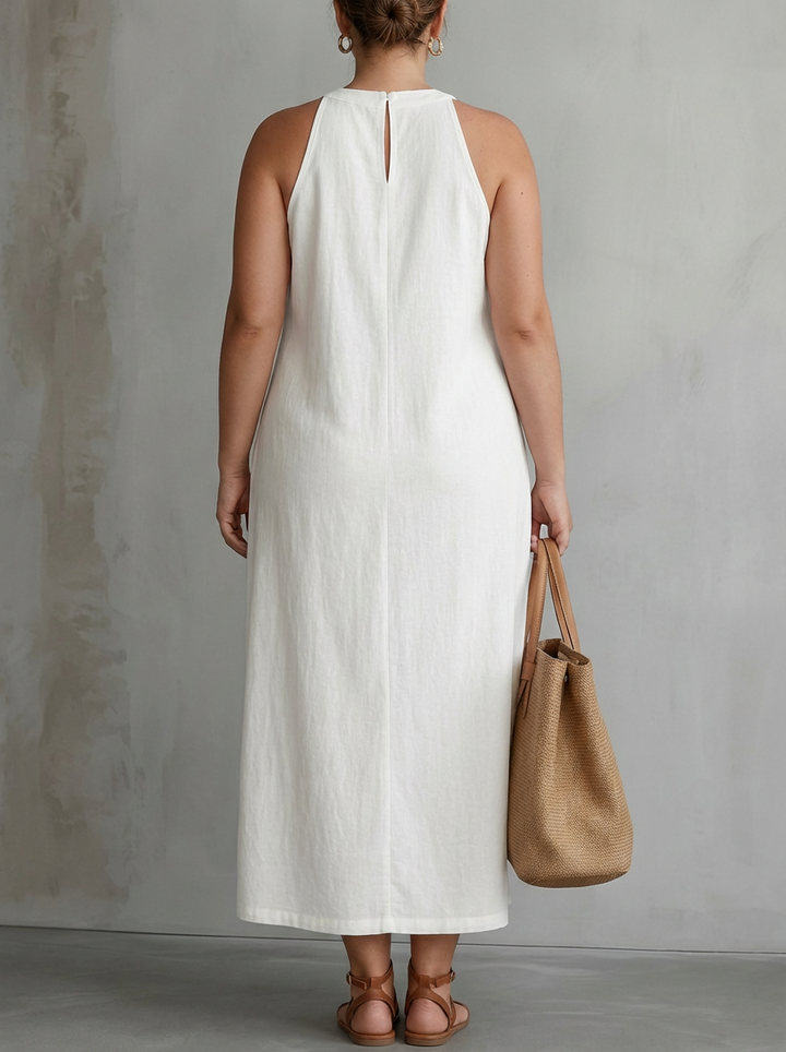 Celine | Sleeveless Lace Detail Midi Dress