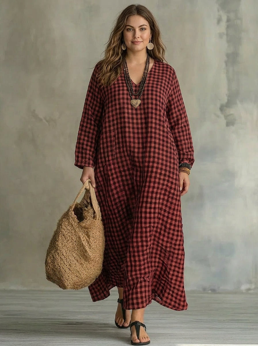 Mila | Check Maxi Dress