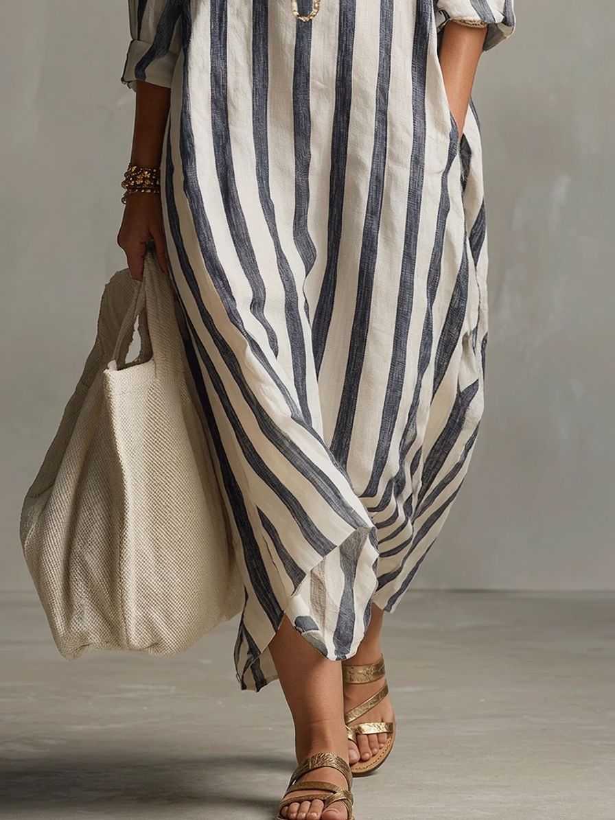 Liora | Stripe Oversized Maxi Dress