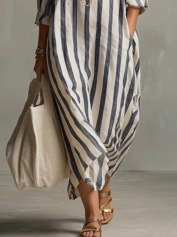 Liora | Stripe Oversized Maxi Dress