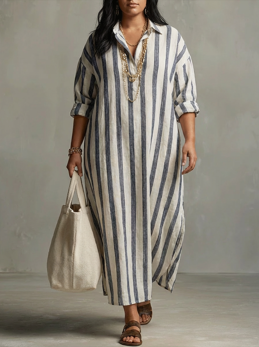Liora | Stripe Oversized Maxi Dress