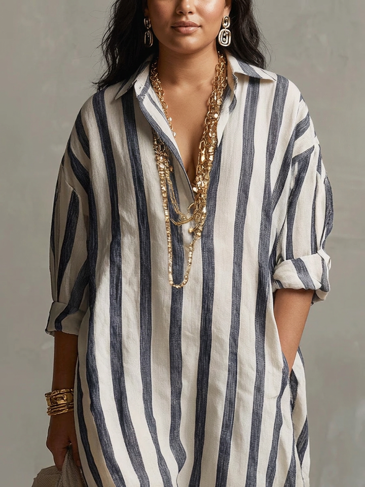 Liora | Stripe Oversized Maxi Dress