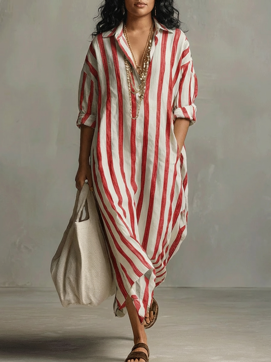 Liora | Stripe Oversized Maxi Dress