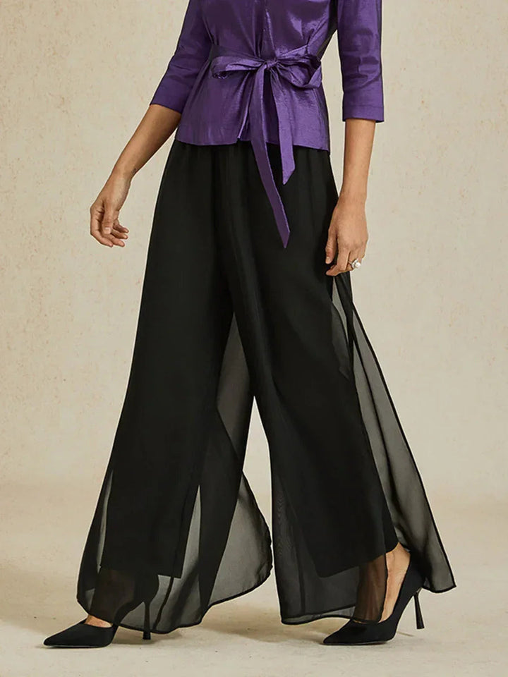 Solenne | Chiffon Split Leg Pants